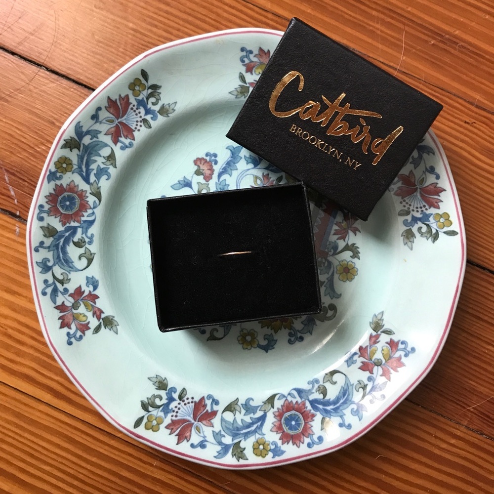 Catbird Mignon Memory Ring, Yellow Gold